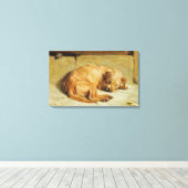 Engelse Cocker Spaniel Dog (door Briton Rivière) Canvas Afdruk (Insitu (Houten vloer))