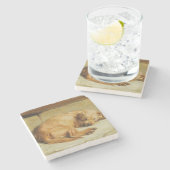 Engelse Cocker Spaniel Dog (door Briton Rivière) Stenen Onderzetter (Zijkant)