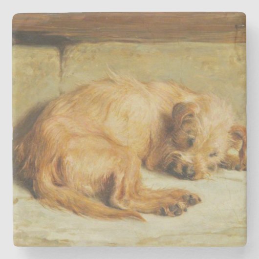 Engelse Cocker Spaniel Dog (door Briton Rivière) Stenen Onderzetter (Voorkant)