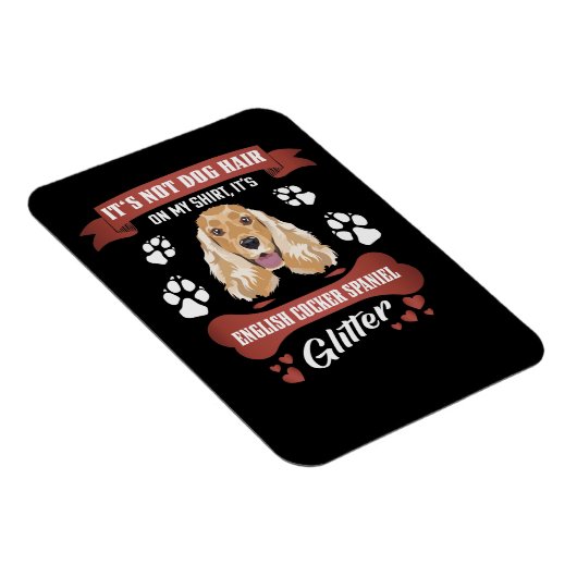Engelse Cocker Spaniel Dog Hair Glitter Magneet (Rechterzijde)