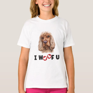 Engelse Cocker Spaniel Dog I Wof you T-shirt