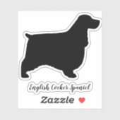 Engelse Cocker Spaniel Dog Silhouette Vinyl Sticker (Vel)