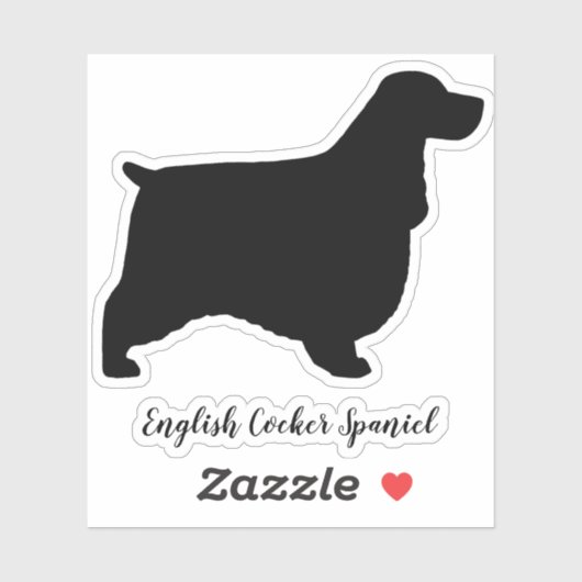 Engelse Cocker Spaniel Dog Silhouette Vinyl Sticker (Vel)