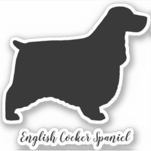 Engelse Cocker Spaniel Dog Silhouette Vinyl Sticker