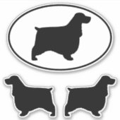 Engelse Cocker Spaniel Dog Silhouettes Sticker Set (Voorkant)