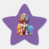 Engelse Cocker Spaniel Dog Ster Sticker (Voorkant)