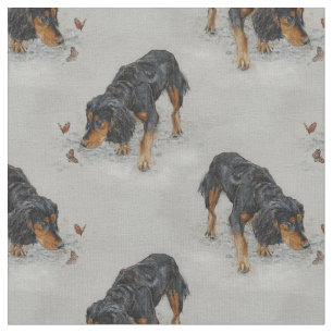 Engelse Cocker Spaniel en vlinders kunst. Stof