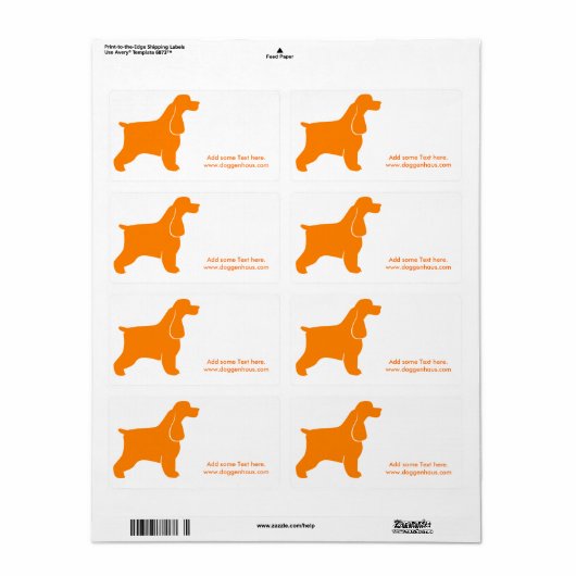 Engelse Cocker Spaniel Etiket (Full Sheet)