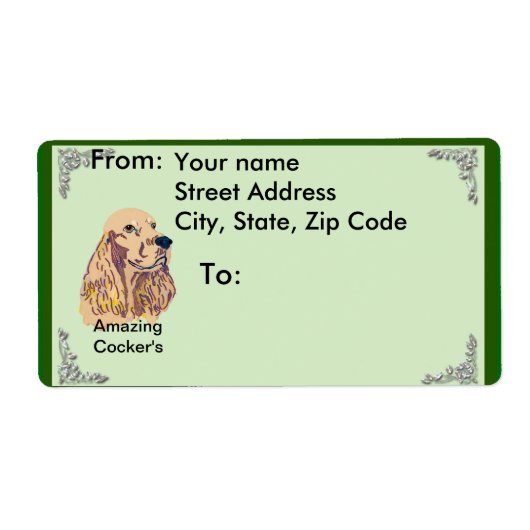 Engelse Cocker Spaniel Etiket (Voorkant)