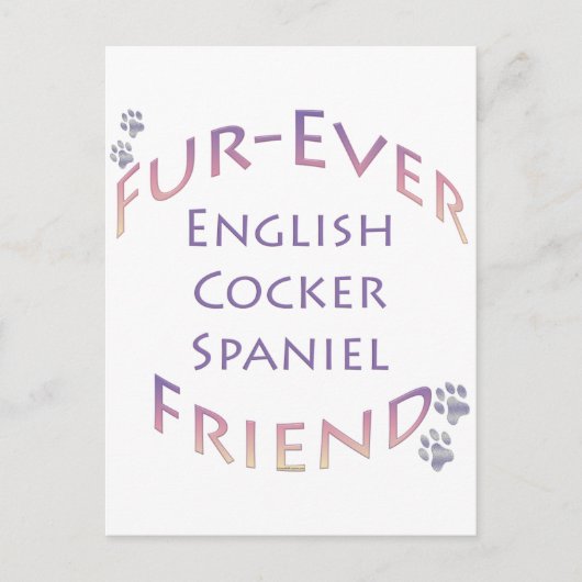 Engelse Cocker Spaniel Furever; Cocker Love Briefkaart (Voorkant)