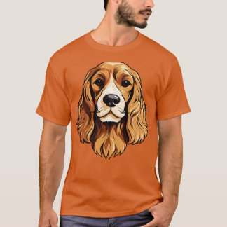 Engelse Cocker Spaniel Gezicht Schattige Toon Pupp T-shirt