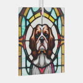 Engelse Cocker Spaniel "Glas in lood" Glas Ornament (Voorkant Rechts)