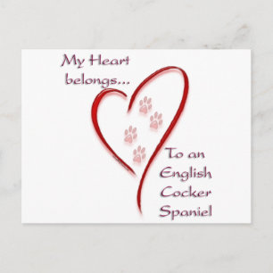 Engelse Cocker Spaniel Heart behoort Briefkaart