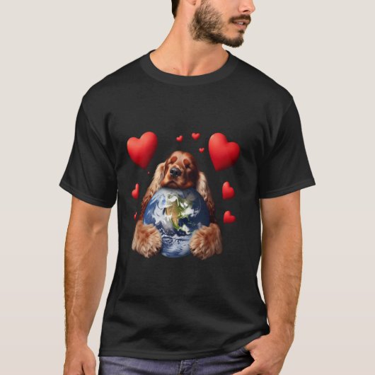 Engelse Cocker Spaniel Hond Aardedag Knuffel Liefd T-shirt (Voorkant)