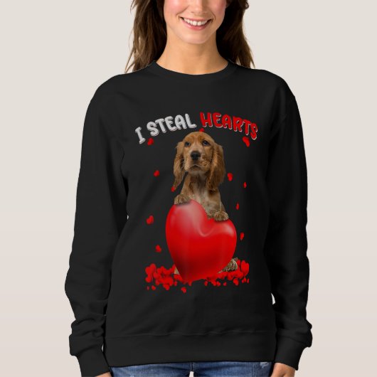 Engelse Cocker Spaniel Hond I Steel Harten Schatti Trui (Voorkant)
