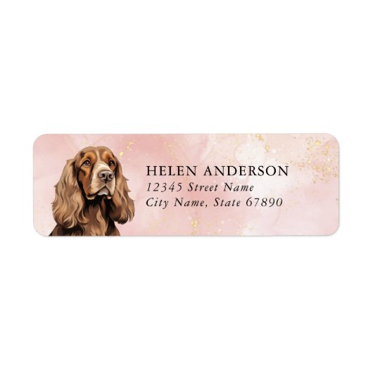 Engelse Cocker Spaniel Hond Retouradres Labels (Voorkant)