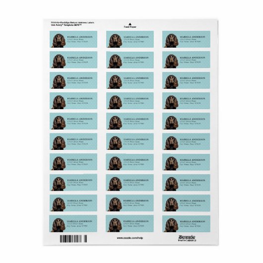 Engelse Cocker Spaniel Hond Retouradres Labels (Full Sheet)