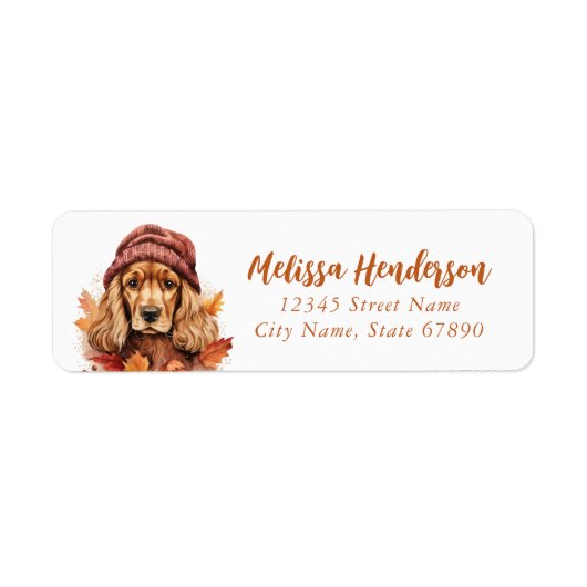 Engelse Cocker Spaniel Hond Retouradres Labels (Voorkant)