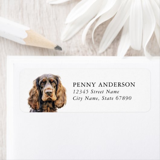 Engelse Cocker Spaniel Hond Retouradres Labels (Insitu)