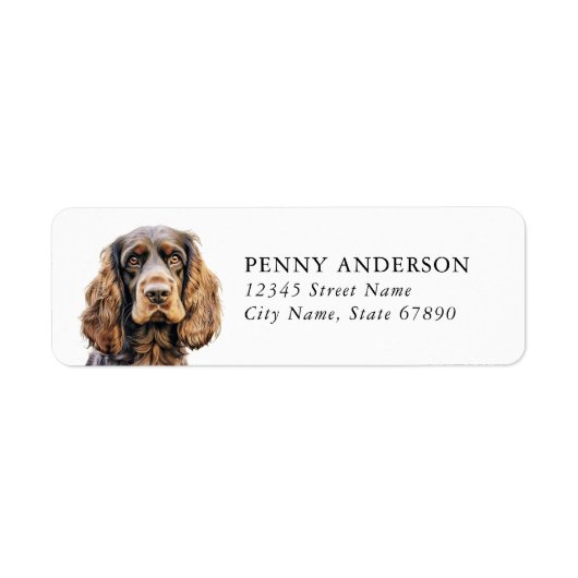 Engelse Cocker Spaniel Hond Retouradres Labels (Voorkant)