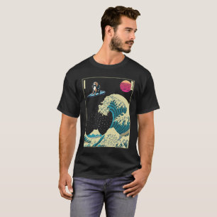 Engelse Cocker Spaniel Hond Surfen op een Kanagawa T-shirt