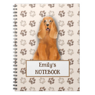 Engelse Cocker Spaniel hond voetafdruk aanpasbaar Notitieboek