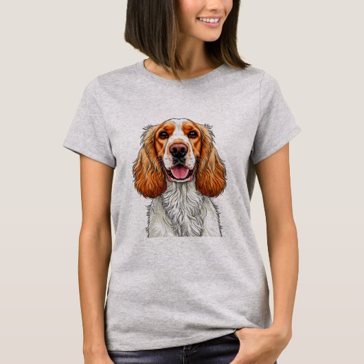 Engelse Cocker Spaniel Hondenportret T-shirt (Voorkant)