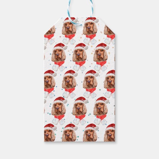 Engelse Cocker Spaniel Hondenras Kerstmis Cadeaulabel (Voorkant)