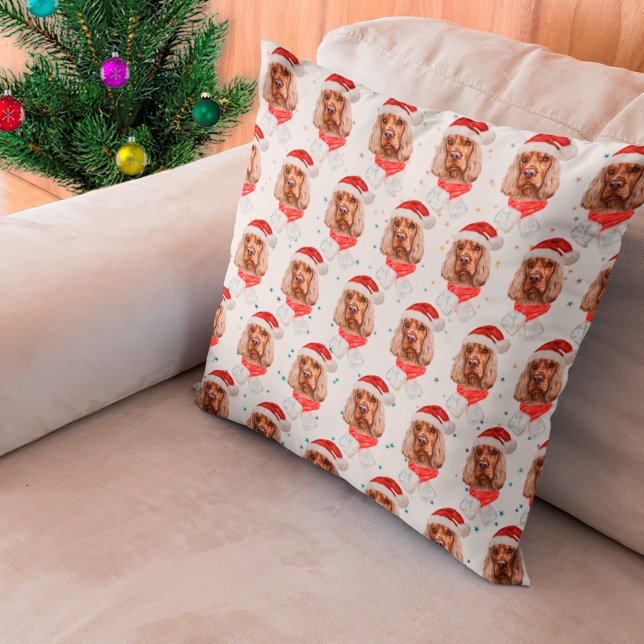 Engelse Cocker Spaniel Hondenras Kerstmis Kussen (Creator heeft geüpload)