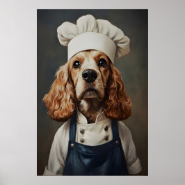 Engelse Cocker Spaniel In Kookmuts Poster, Huisdie Poster