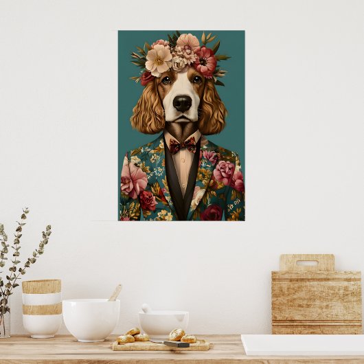 Engelse Cocker Spaniel in Pak Poster, Cocker Poster (Keuken)