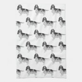 Engelse Cocker Spaniel in zwart-witpatroon Theedoek (Verticaal)