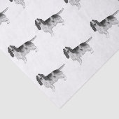 Engelse Cocker Spaniel in zwart-witpatroon Tissuepapier (Detail)