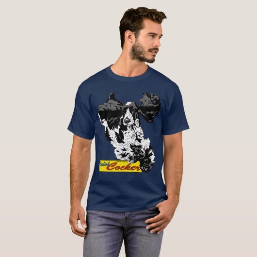 Engelse Cocker Spaniel Jumping T-shirt (Voorkant volledig)