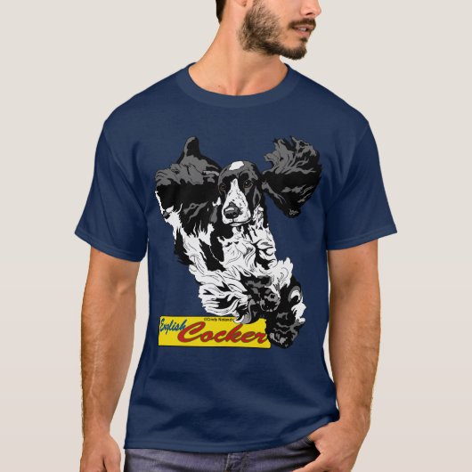 Engelse Cocker Spaniel Jumping T-shirt (Voorkant)