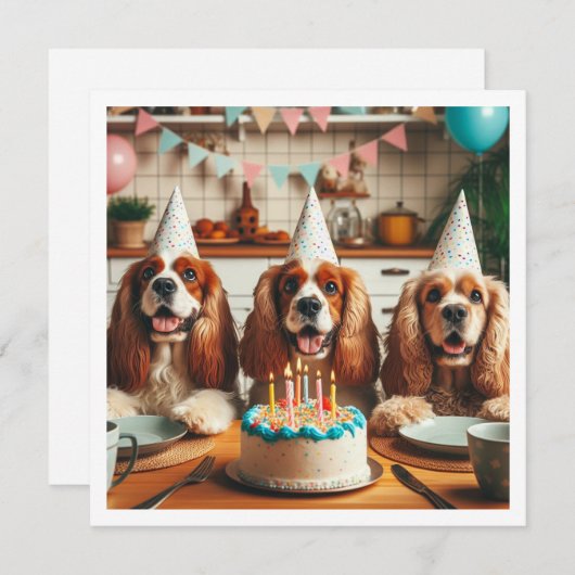 Engelse Cocker Spaniel kaart, Spaniel verjaardag Kaart (Voorkant / Achterkant)