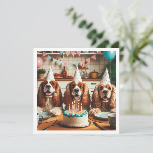 Engelse Cocker Spaniel kaart, Spaniel verjaardag Kaart (Staand voorkant)