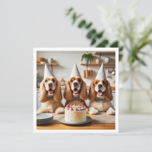 Engelse Cocker Spaniel kaart, Spaniel verjaardag Kaart (Staand voorkant)