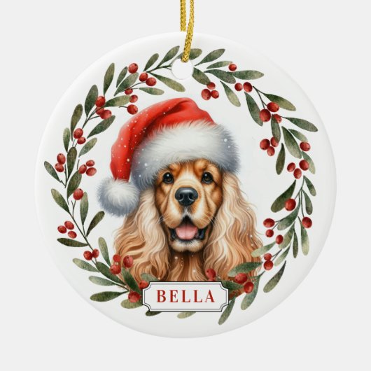 Engelse Cocker Spaniel Keramische Cirkel Ornament (Voorkant)