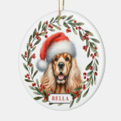 Engelse Cocker Spaniel Keramische Cirkel Ornament (Links)