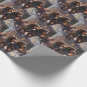 Engelse Cocker Spaniel Kerst Feestelijke Periode Cadeaupapier (Hoek)