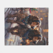 Engelse Cocker Spaniel Kerst Feestelijke Periode Fleece Deken (Voorkant (Horizontaal))