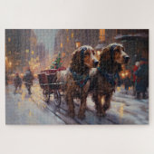 Engelse Cocker Spaniel Kerst Feestelijke Periode Legpuzzel (Horizontaal)