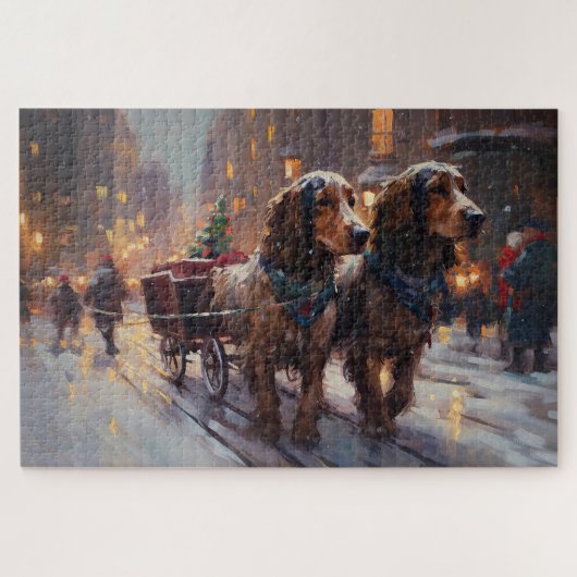 Engelse Cocker Spaniel Kerst Feestelijke Periode Legpuzzel (Horizontaal)
