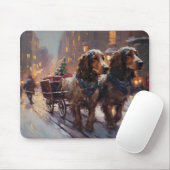 Engelse Cocker Spaniel Kerst Feestelijke Periode Muismat (Met muis)