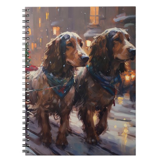 Engelse Cocker Spaniel Kerst Feestelijke Periode Notitieboek (Voorkant)