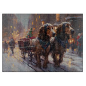 Engelse Cocker Spaniel Kerst Feestelijke Periode Snijplank (Voorkant)