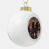 Engelse Cocker Spaniel Kerst Seizoen Keramische Bal Ornament (Links)