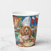 Engelse Cocker Spaniel Kerstbak: Kerstmis Papieren Bekers (Achterkant)