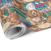 Engelse Cocker Spaniel Kerstbakken: Kerstmis Cadeaupapier (Rol Hoek)